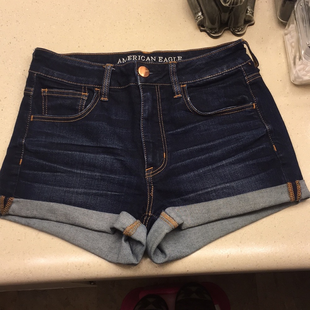 AE high waisted denim shorts